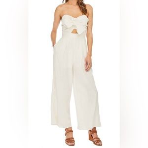 ASTR the Label Mara Bow Strapless jumpsuit